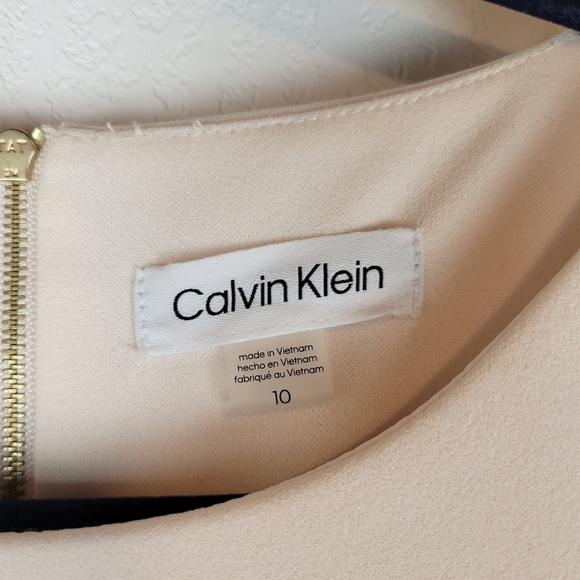 NWT Calvin Klein Short Sleeve Side Tuck Sheath Dress in Blossom Size 10 - Picture 10 of 10